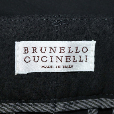 Brunello Cucinelli Black Blend Viscose Wide Leg Pants