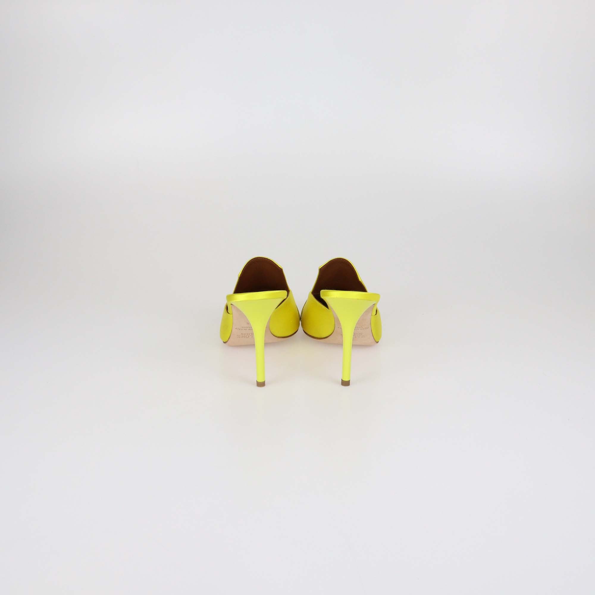 Malone Souliers Yellow Satin Anais 85 Brooch Mules