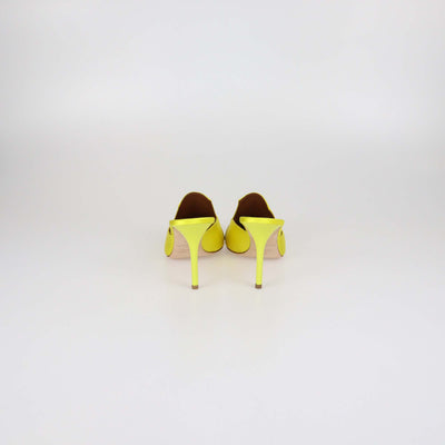 Malone Souliers Yellow Satin Anais 85 Brooch Mules