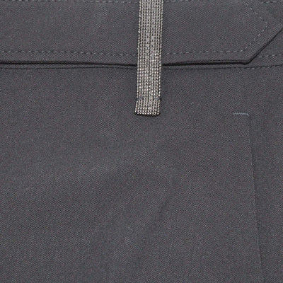 Brunello Cucinelli Black Blend Wool Slim Pants