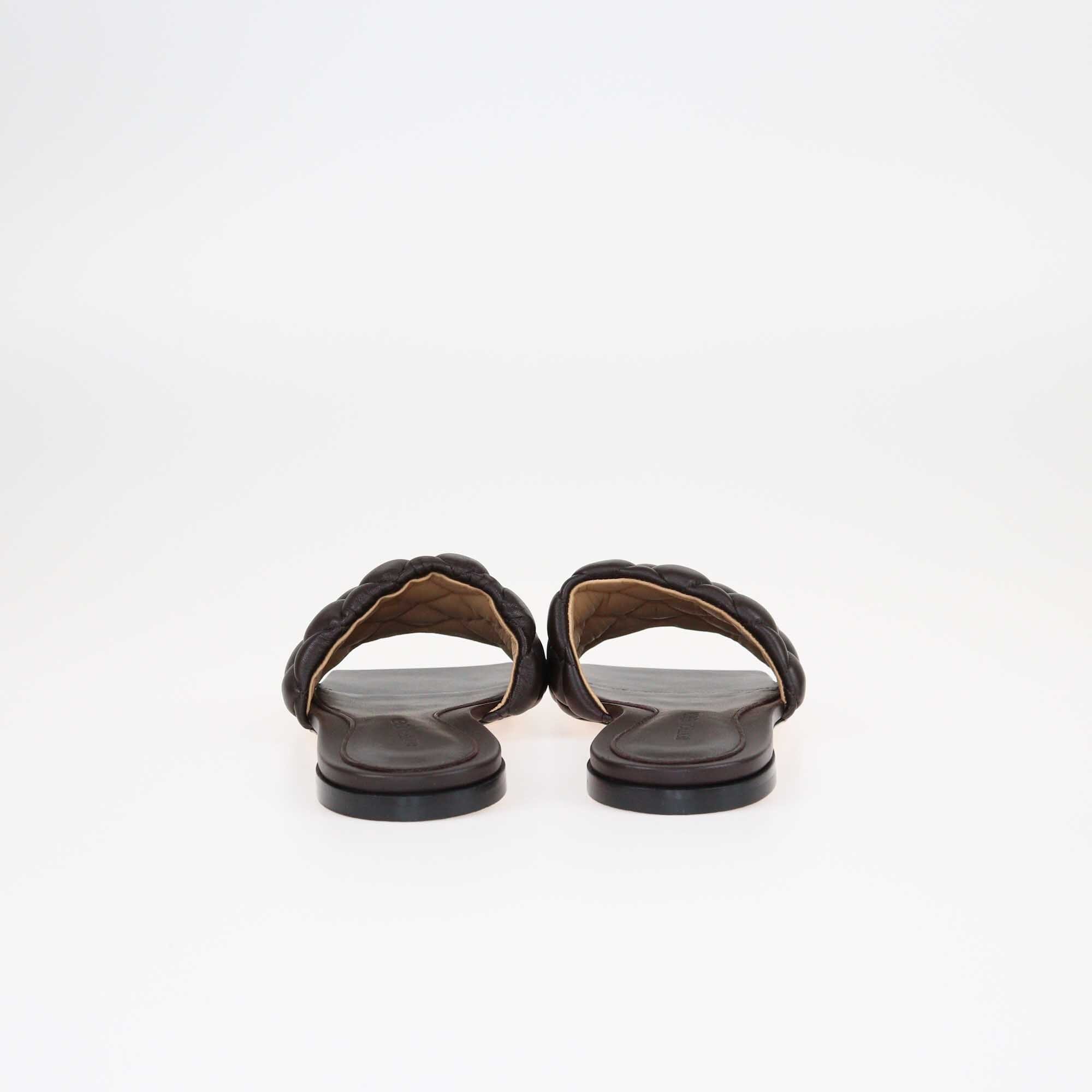 Bottega Veneta Brown Padded Dream Flat Slides Shoes Bottega Veneta 