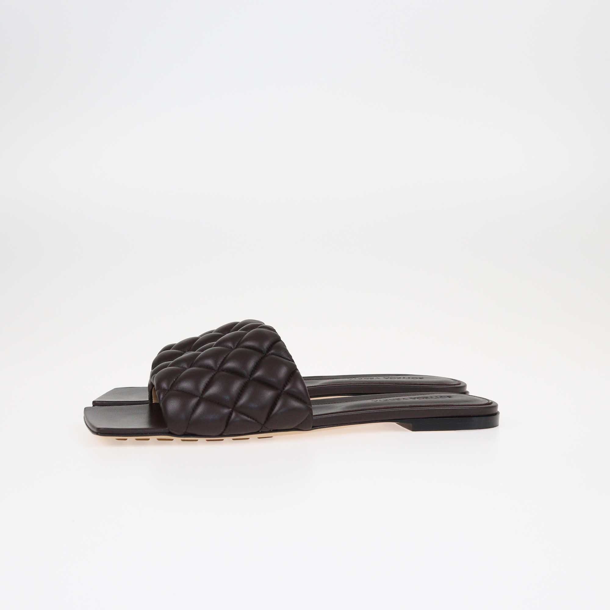 Bottega Veneta Brown Padded Dream Flat Slides Shoes Bottega Veneta 