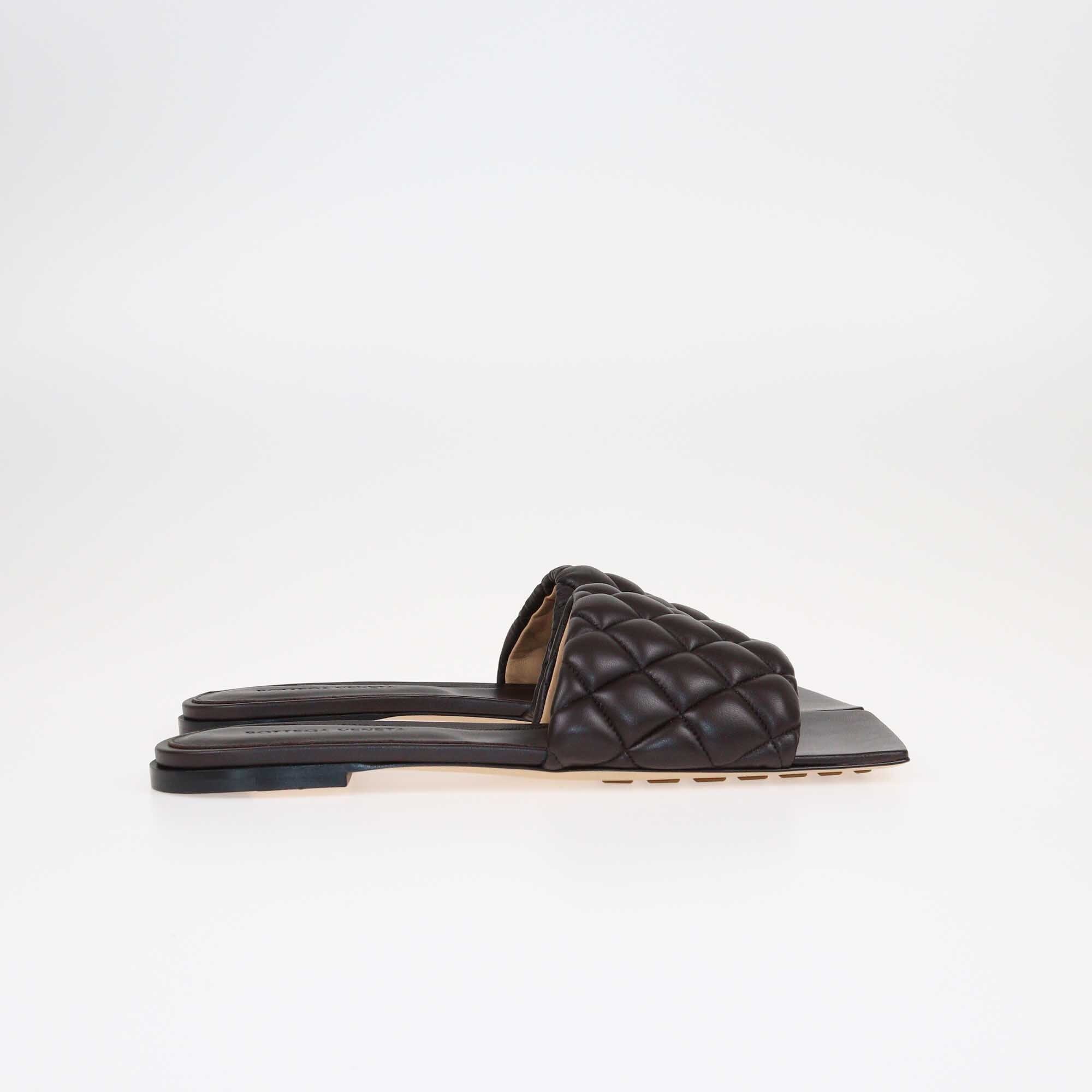 Bottega Veneta Brown Padded Dream Flat Slides Shoes Bottega Veneta 