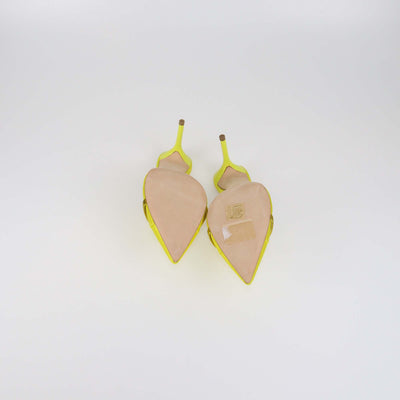 Malone Souliers Yellow Satin Anais 85 Brooch Mules