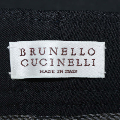Brunello Cucinelli Black Blend Wool Slim Pants