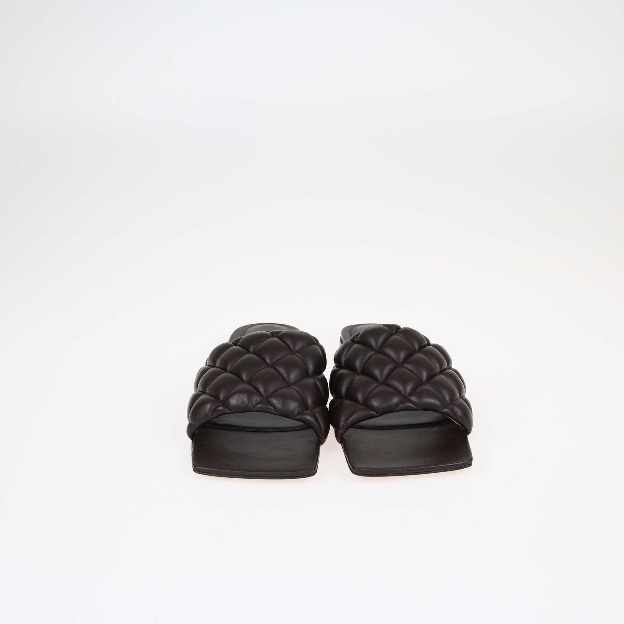 Bottega Veneta Brown Padded Dream Flat Slides Shoes Bottega Veneta 