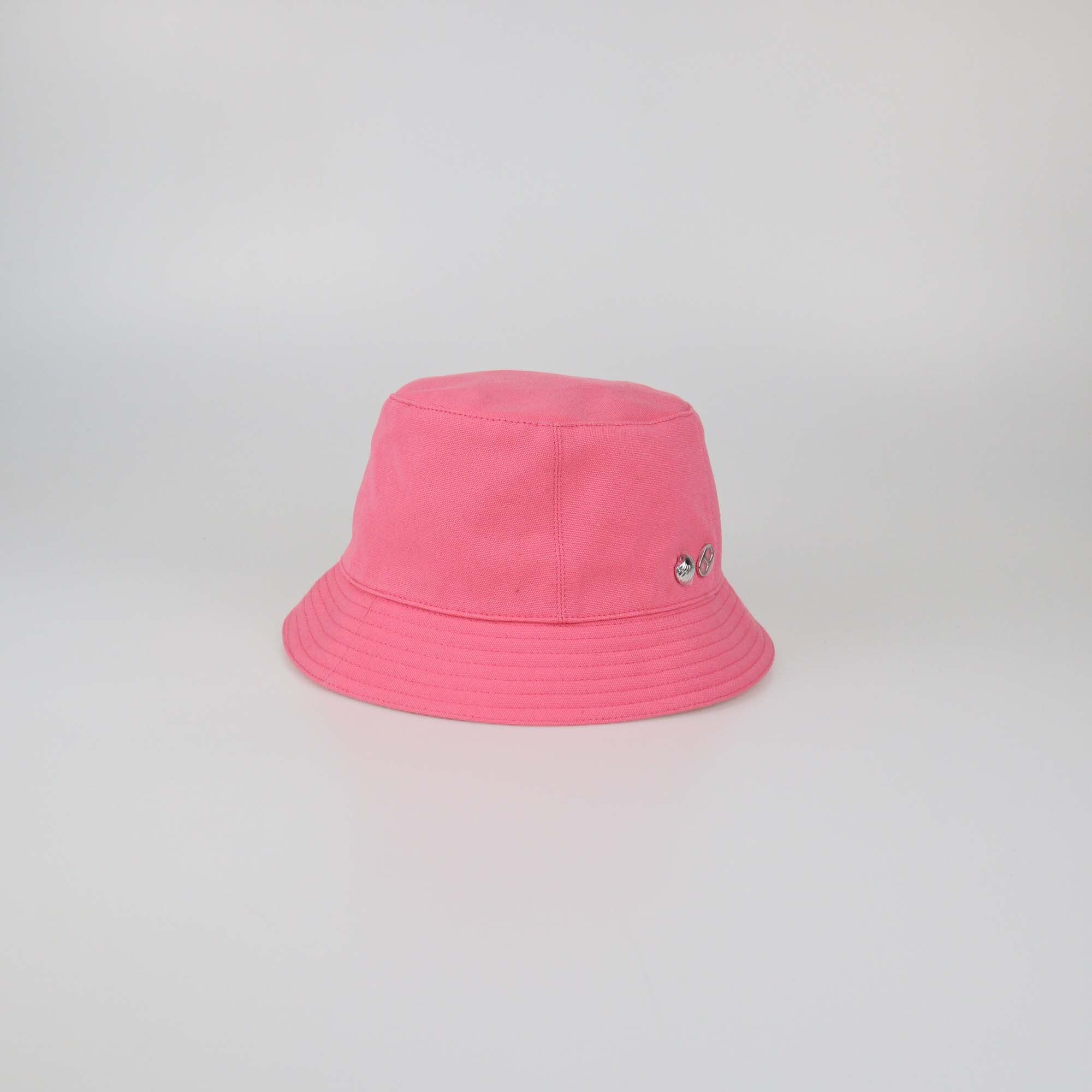 Hermes Rose Azalee Cotton Calvi Seashell Bucket Hat