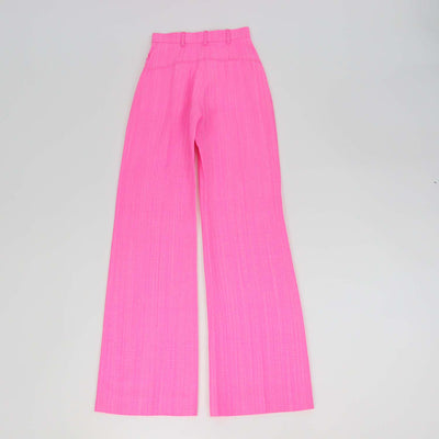 Jacquemus Pink Silk Blend High Rise Le Raphia Sauge Trousers