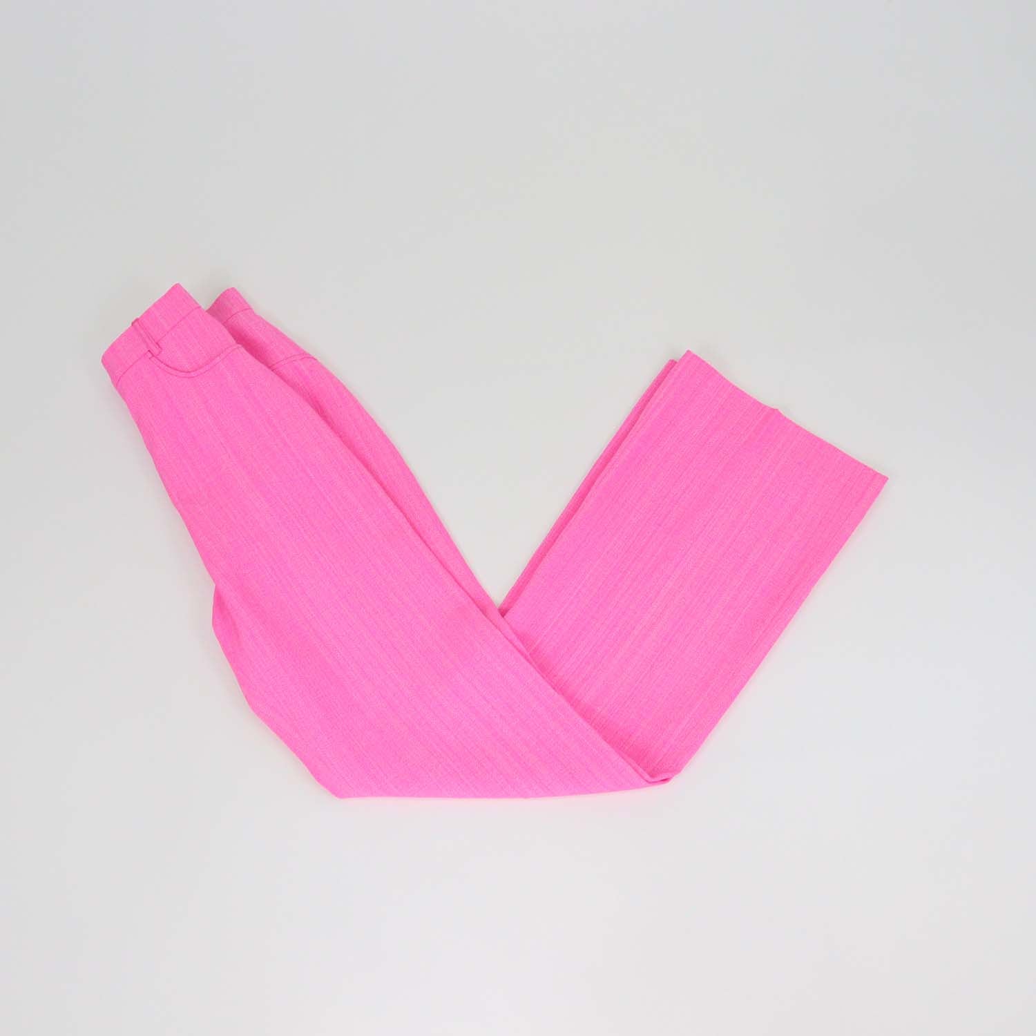 Jacquemus Pink Silk Blend High Rise Le Raphia Sauge Trousers