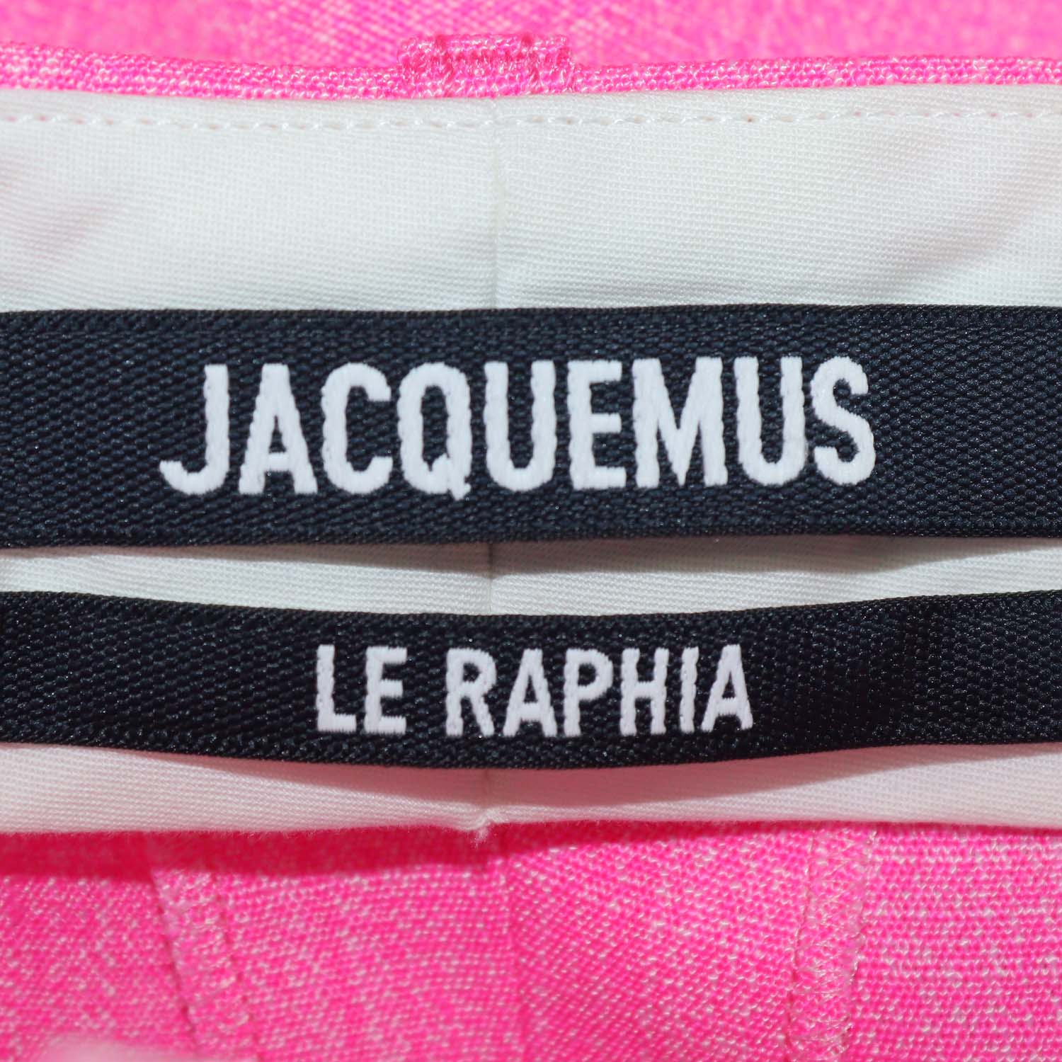 Jacquemus Pink Silk Blend High Rise Le Raphia Sauge Trousers