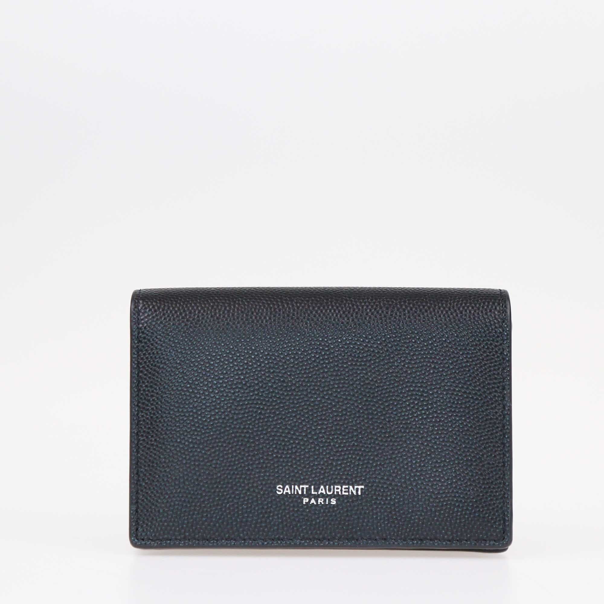 Saint Laurent Black Textured Business Card Holder Accessories Saint Laurent 