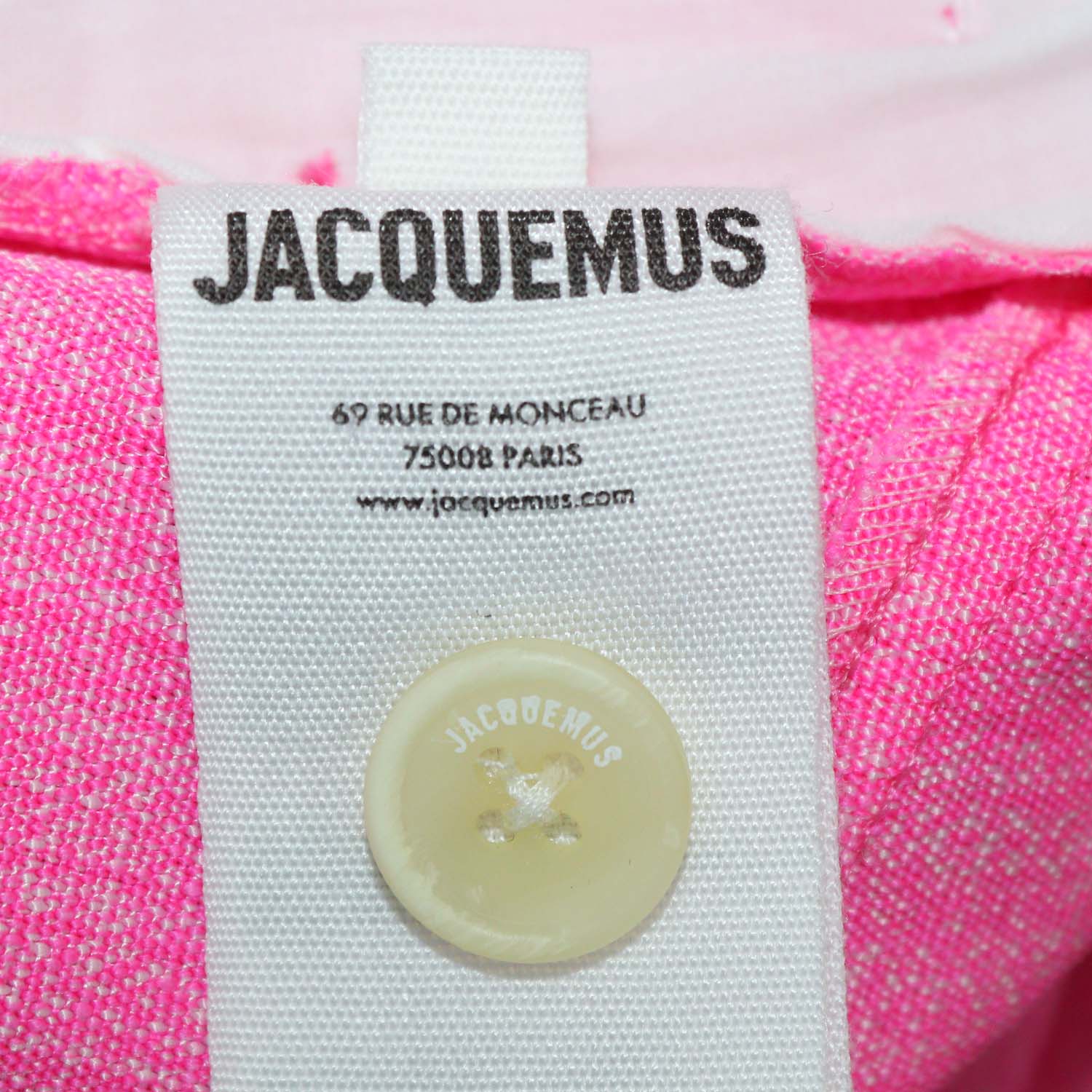 Jacquemus Pink Silk Blend High Rise Le Raphia Sauge Trousers