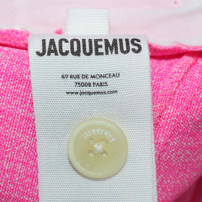 Jacquemus Pink Silk Blend High Rise Le Raphia Sauge Trousers