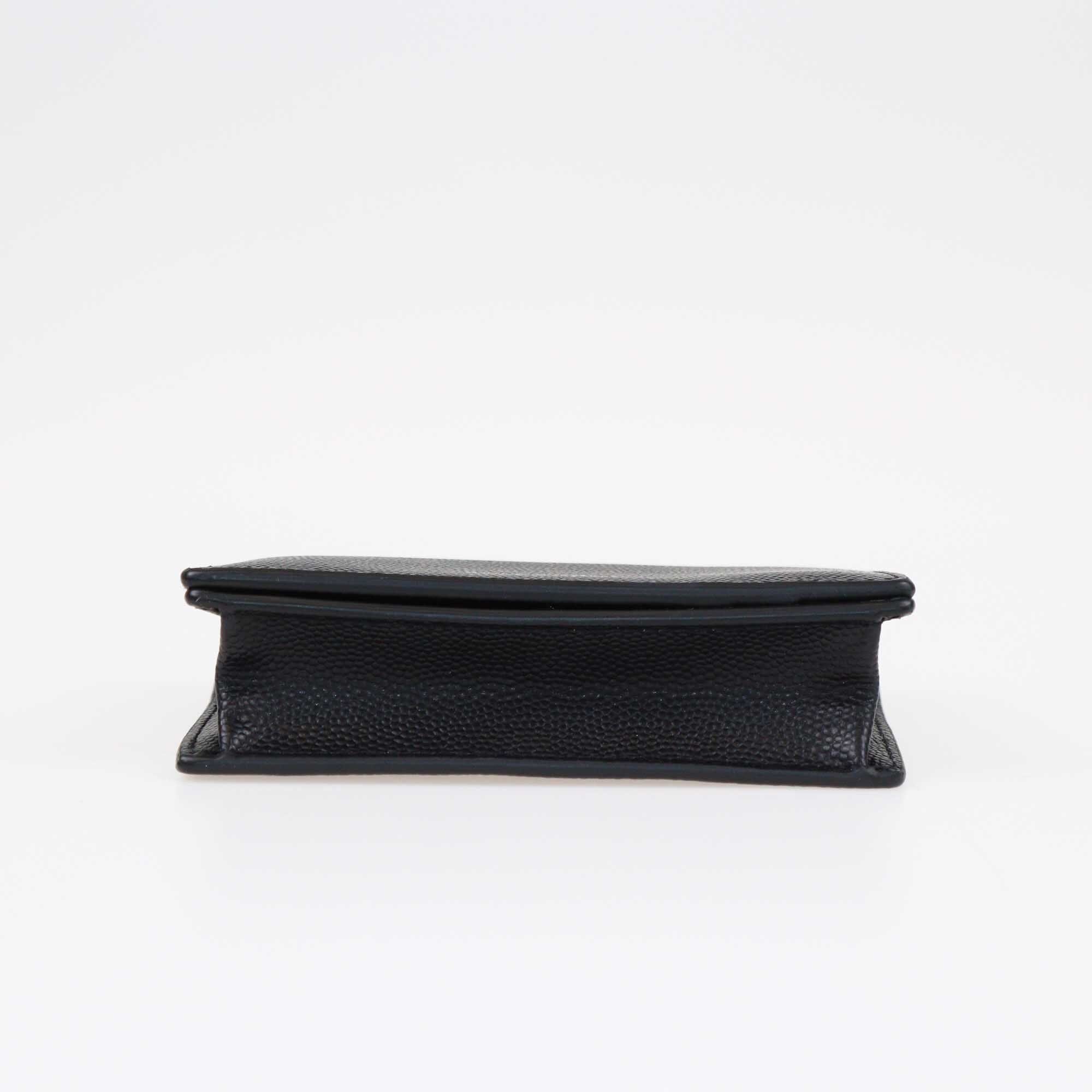 Saint Laurent Black Textured Business Card Holder Accessories Saint Laurent 