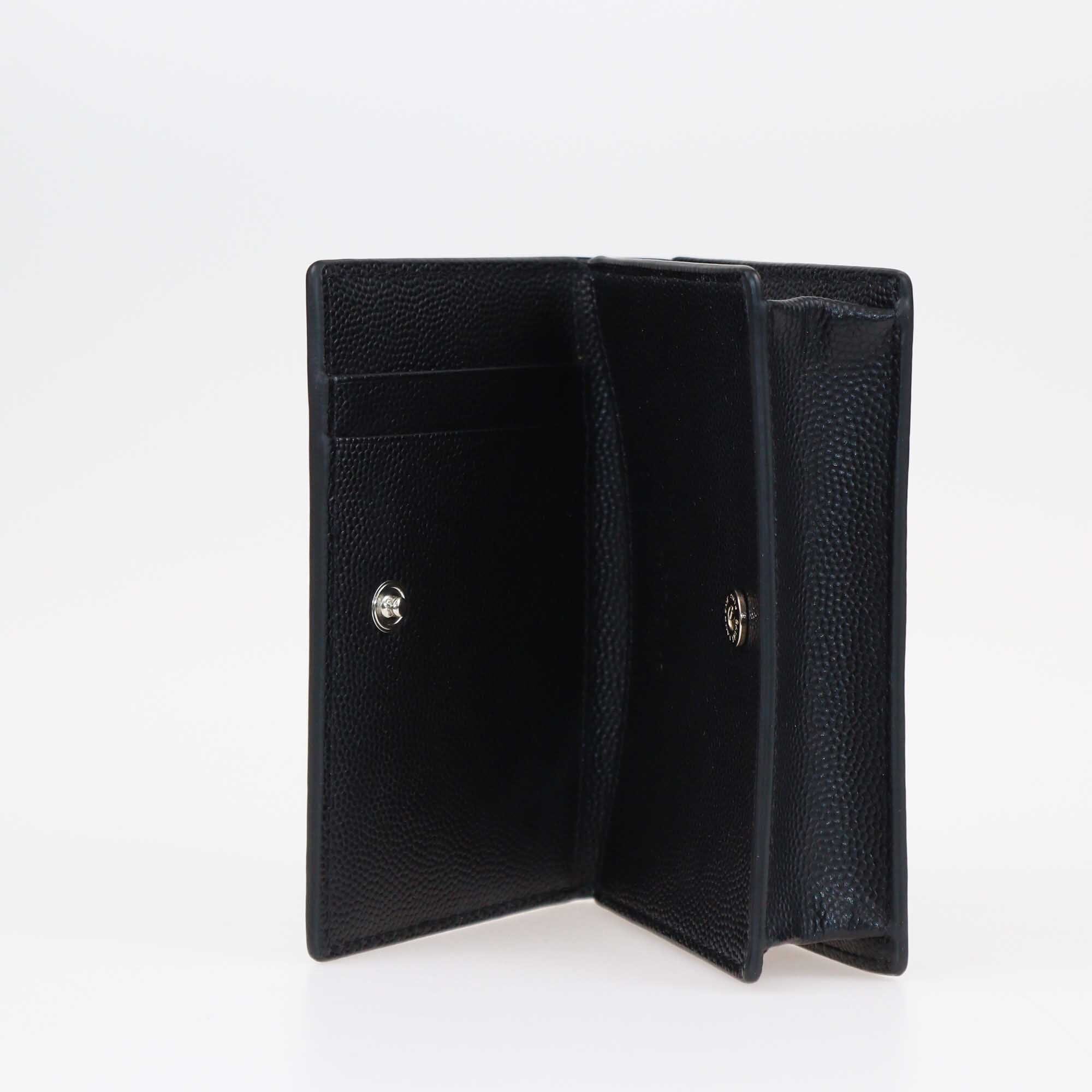 Saint Laurent Black Textured Business Card Holder Accessories Saint Laurent 