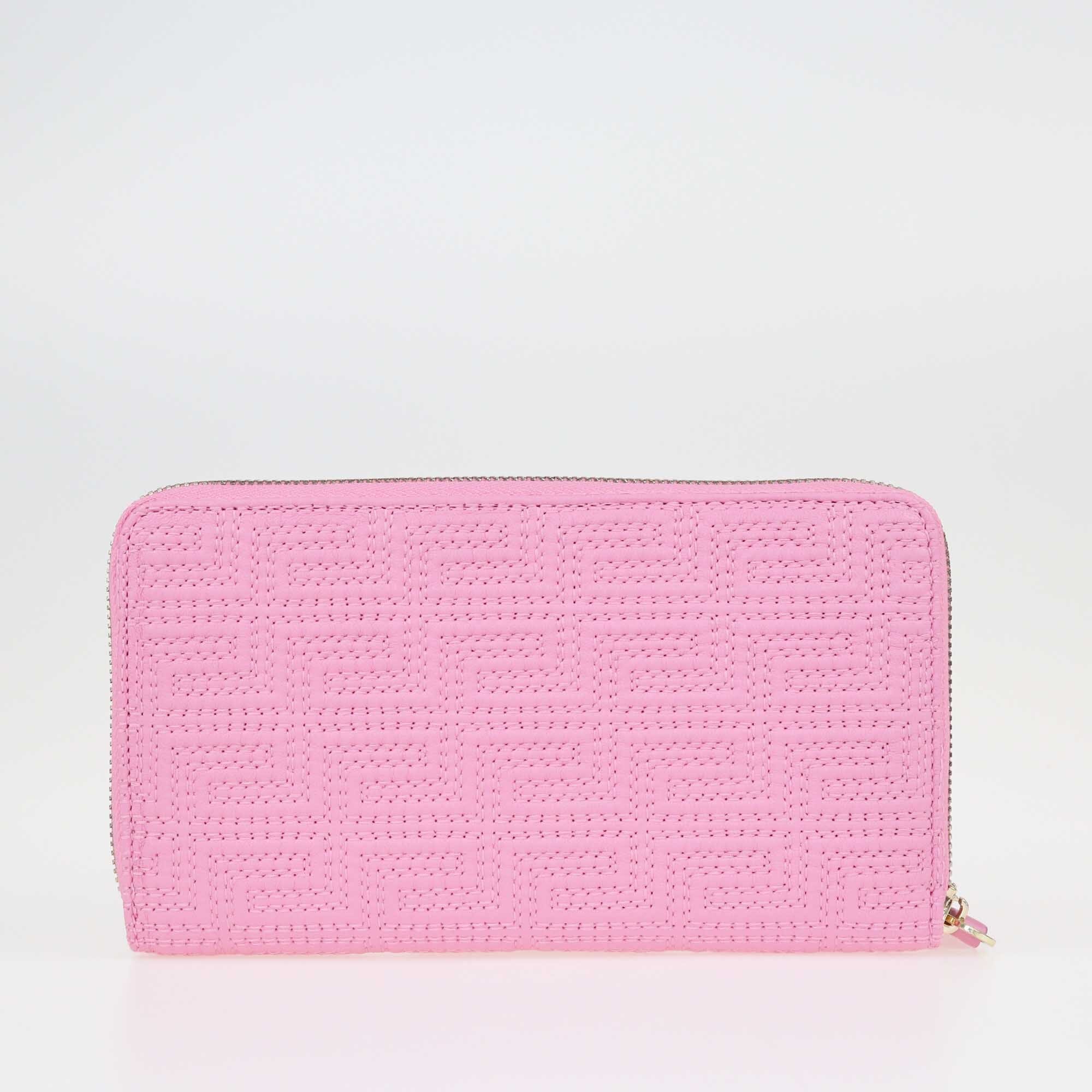 Versace Pink Signature Vanitas Zip Around Wallet Accessories Versace 