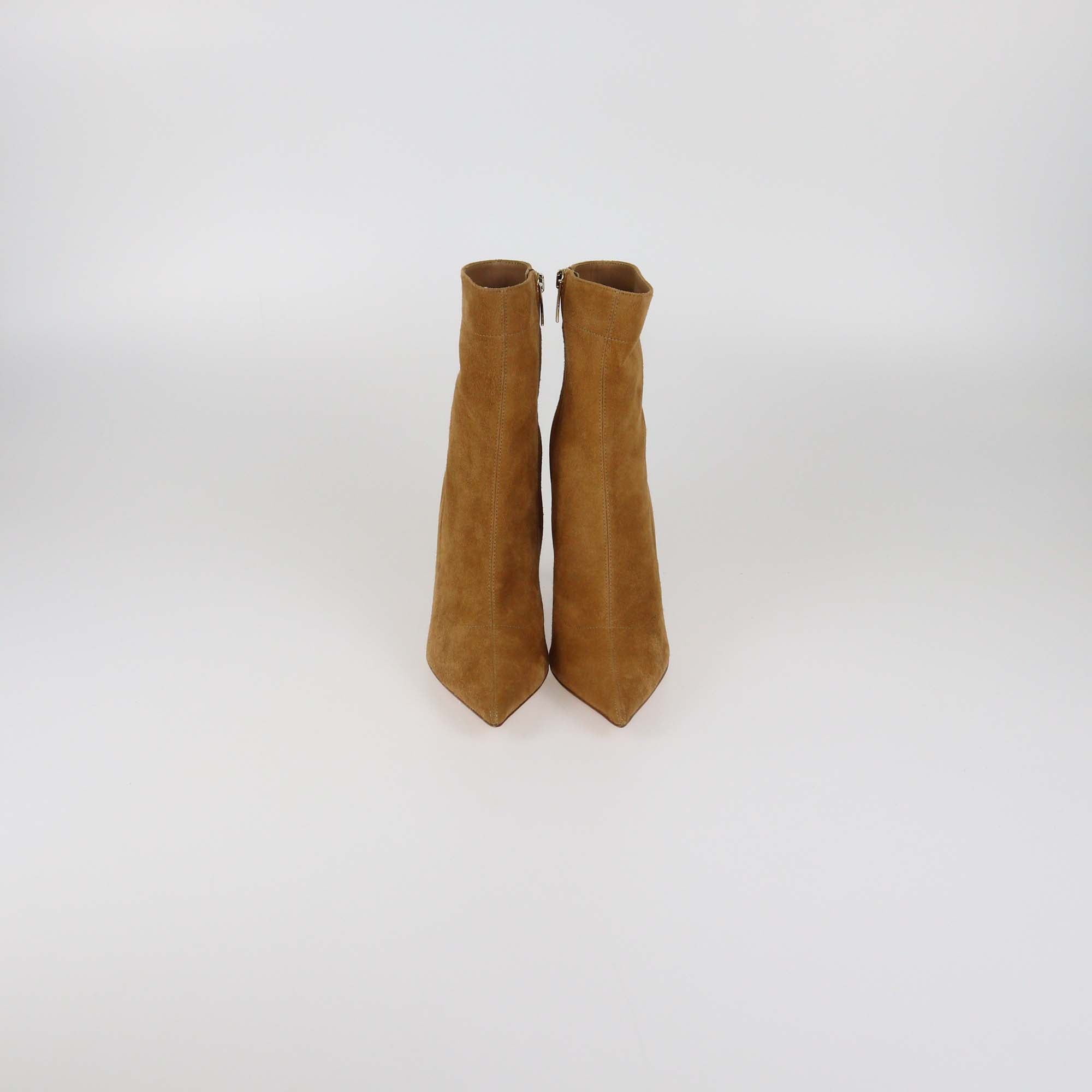 Gianvito Rossi Brown Suede Dunn Mid Ankle Boots