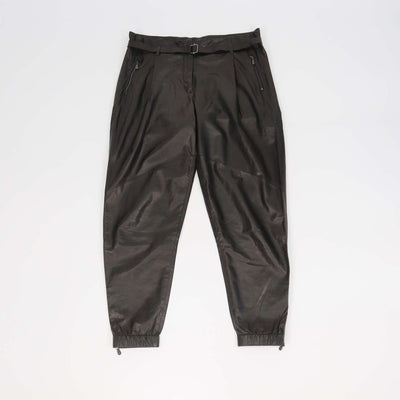 Bottega Veneta Black Leather Belted Jogger Pants