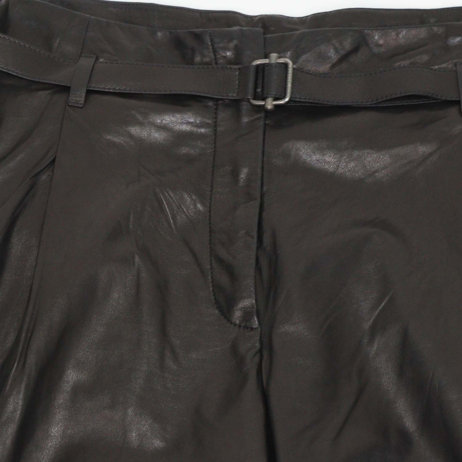 Bottega Veneta Black Leather Belted Jogger Pants