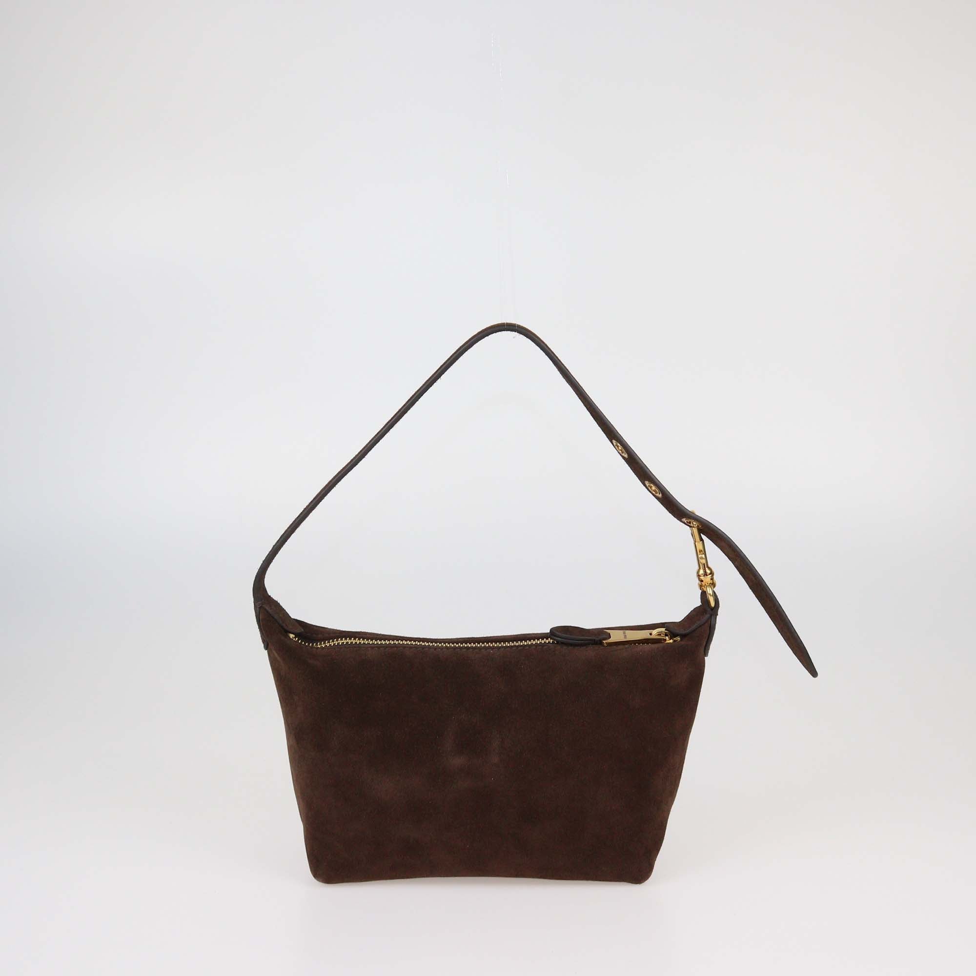 Miu Miu Cacao Suede Pouch Bag