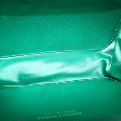 Bottega Veneta Emerald Intrecciato Pressed Satin Minaudière Knot Clutch