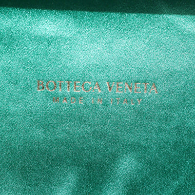 Bottega Veneta Emerald Intrecciato Pressed Satin Minaudière Knot Clutch
