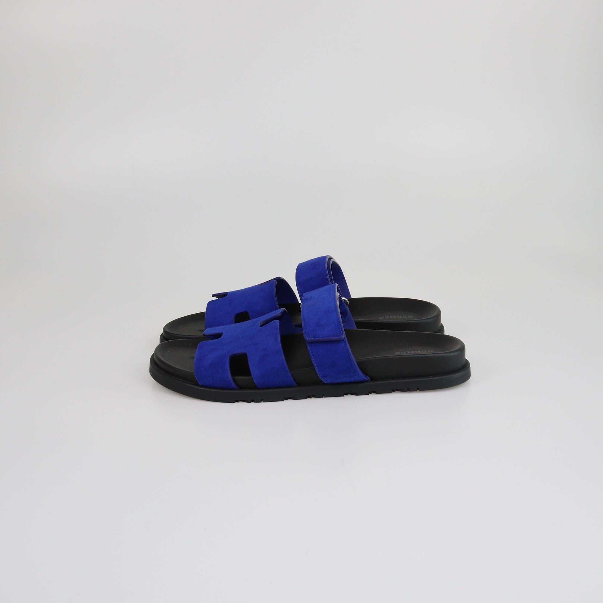 Hermes Bleu Smalt Chypre Sandals Mens Hermes 