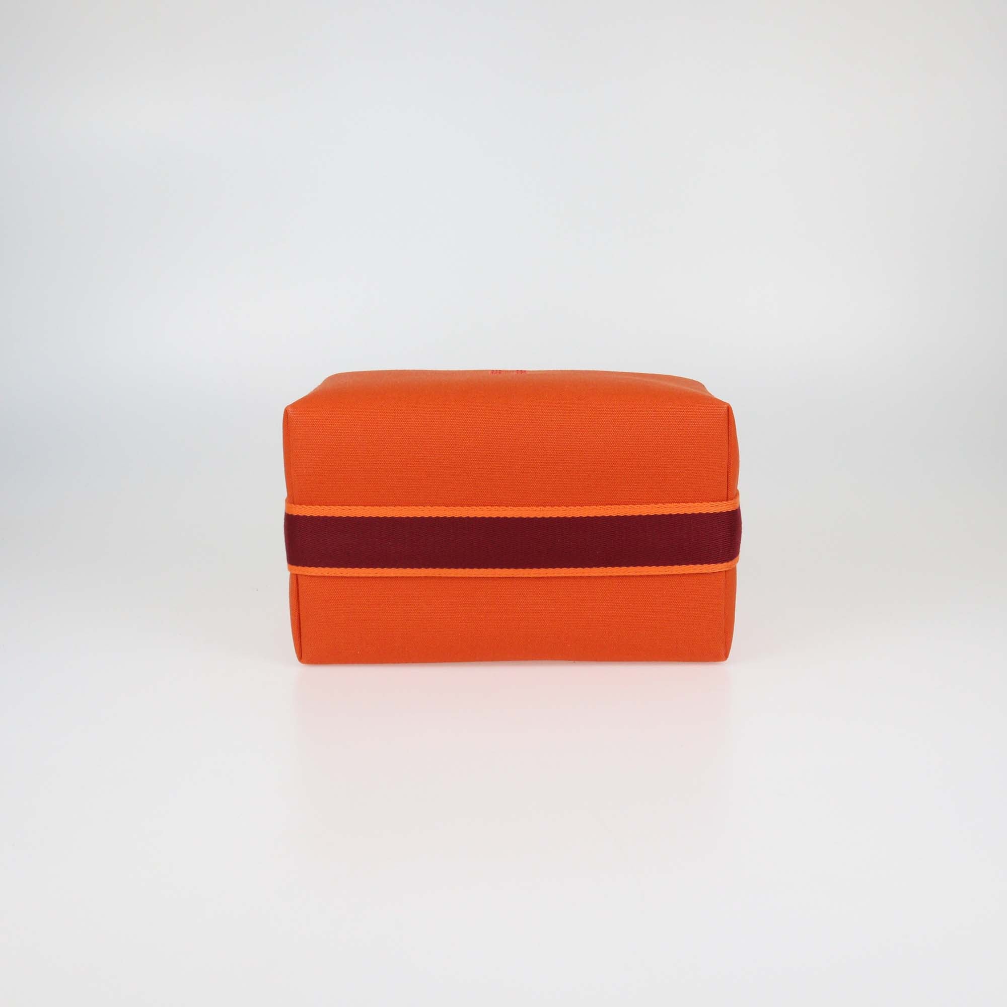 Hermes Orange Canvas Large Bride-a-Brac Case