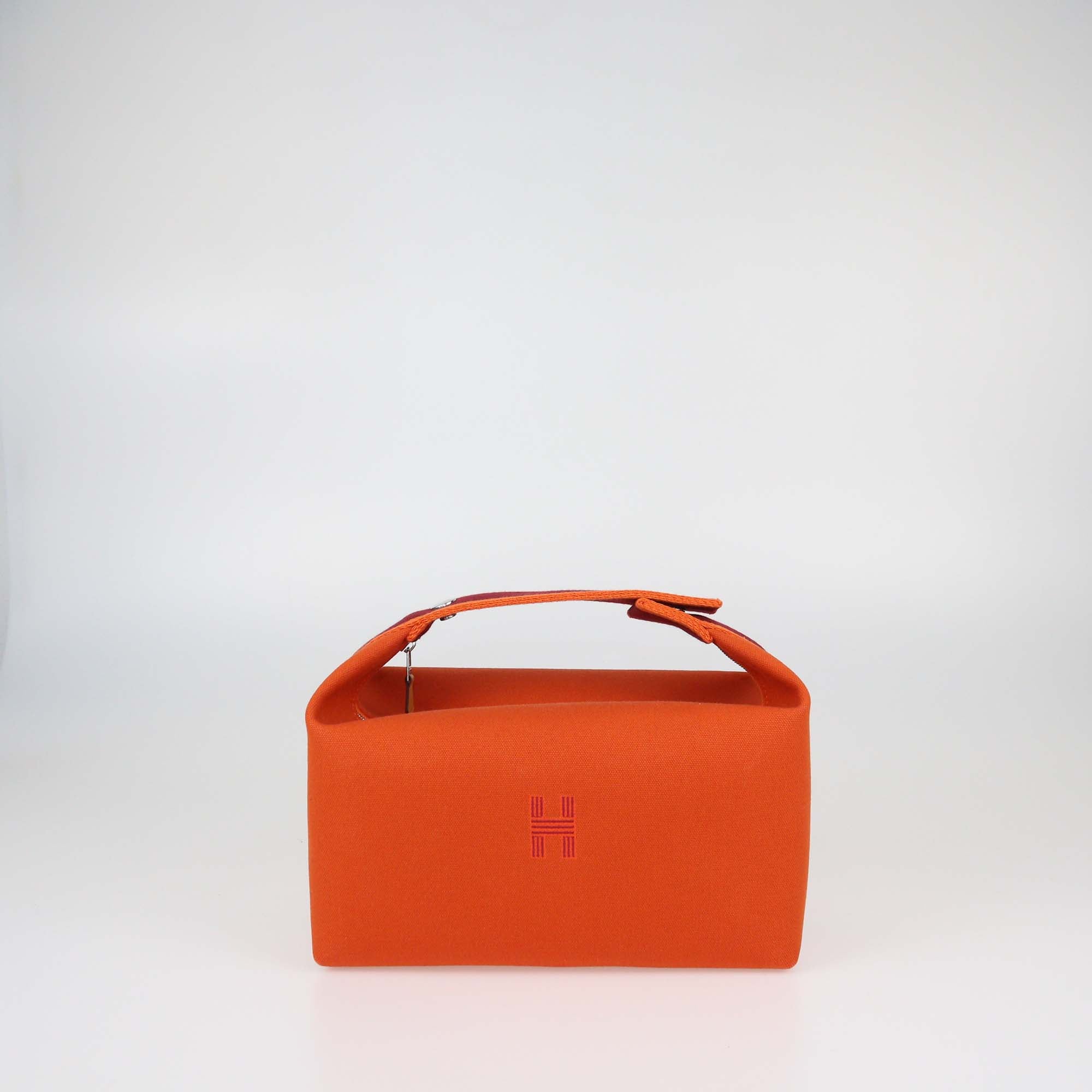 Hermes Orange Canvas Large Bride-a-Brac Case