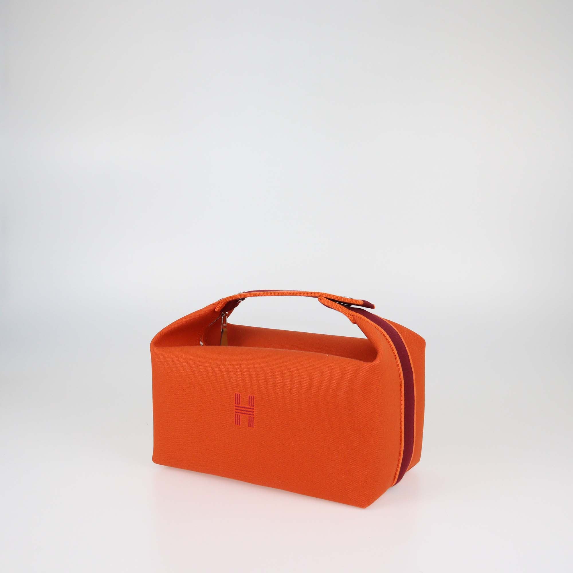Hermes Orange Canvas Large Bride-a-Brac Case