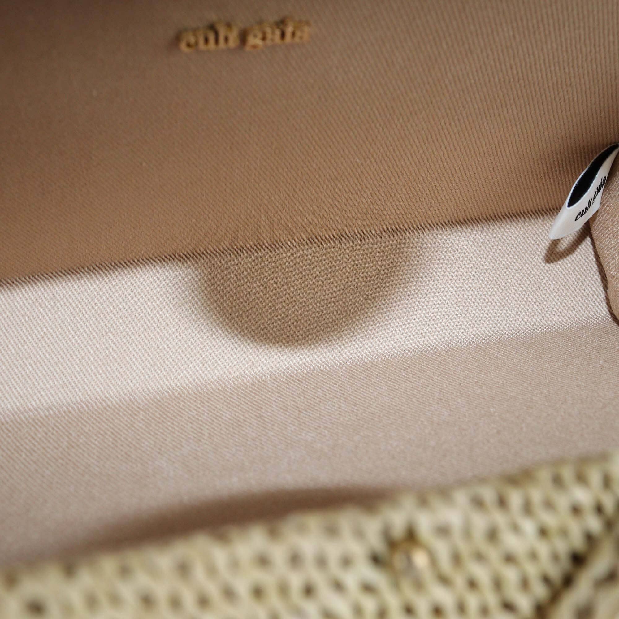 Cult Gaia Natural Raffia Lisse Clutch Womens Cult Gaia 