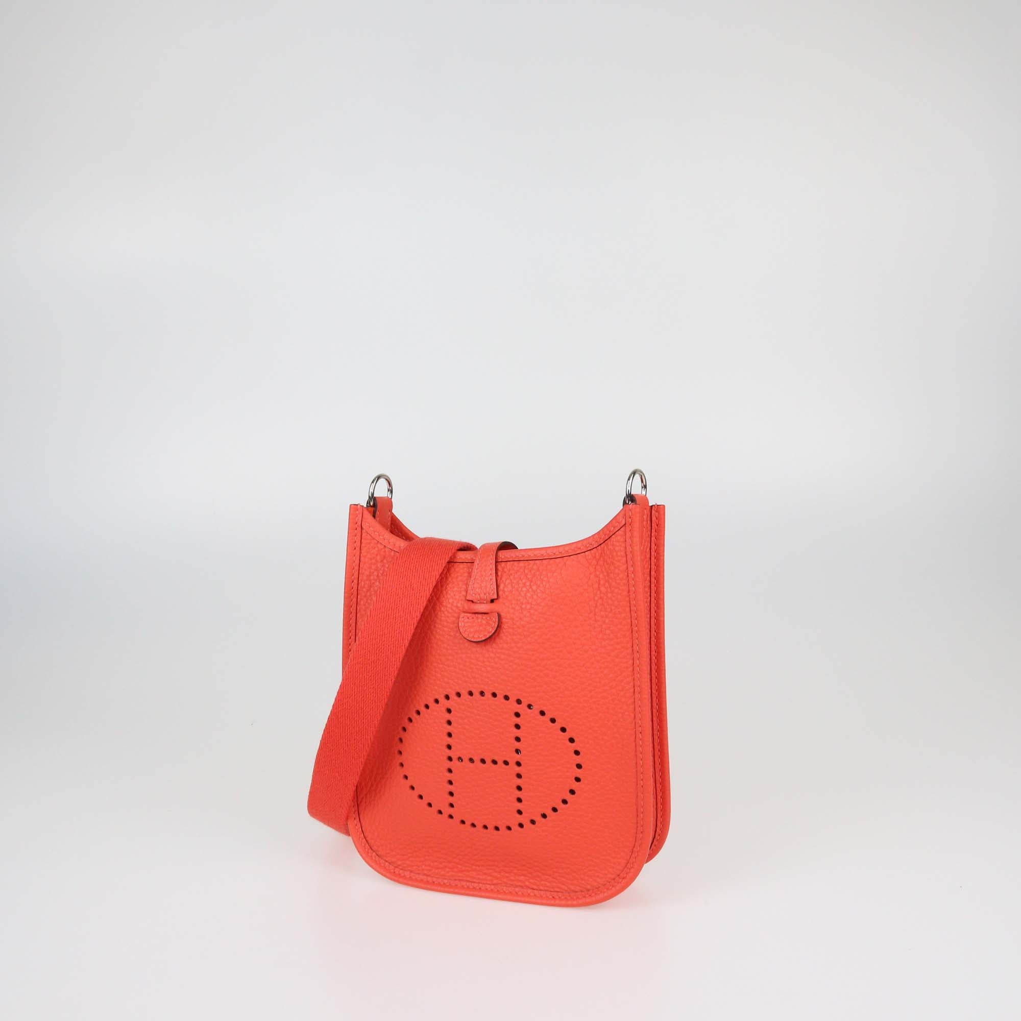 Hermes Orange Field Clemence Leather Evelyne TPM Bag