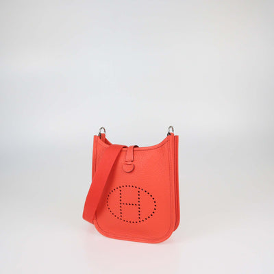 Hermes Orange Field Clemence Leather Evelyne TPM Bag
