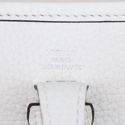 Hermes New White Clemence Leather Evelyne TPM Bag