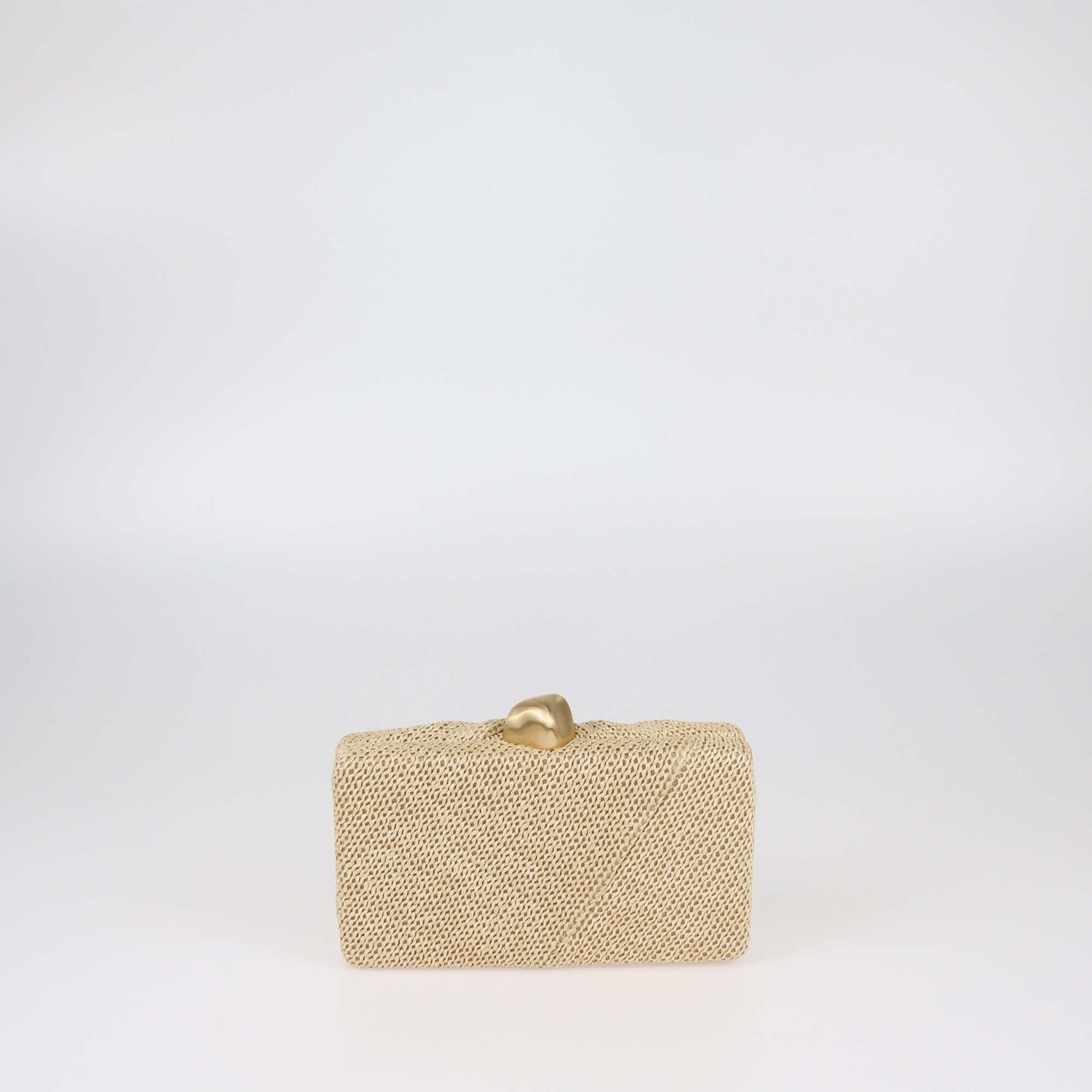 Cult Gaia Natural Raffia Lisse Clutch Womens Cult Gaia 