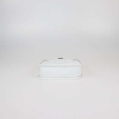Hermes New White Clemence Leather Evelyne TPM Bag