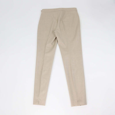 Loro Piana Beige Blend Wool Pleated Straight Fit Pants