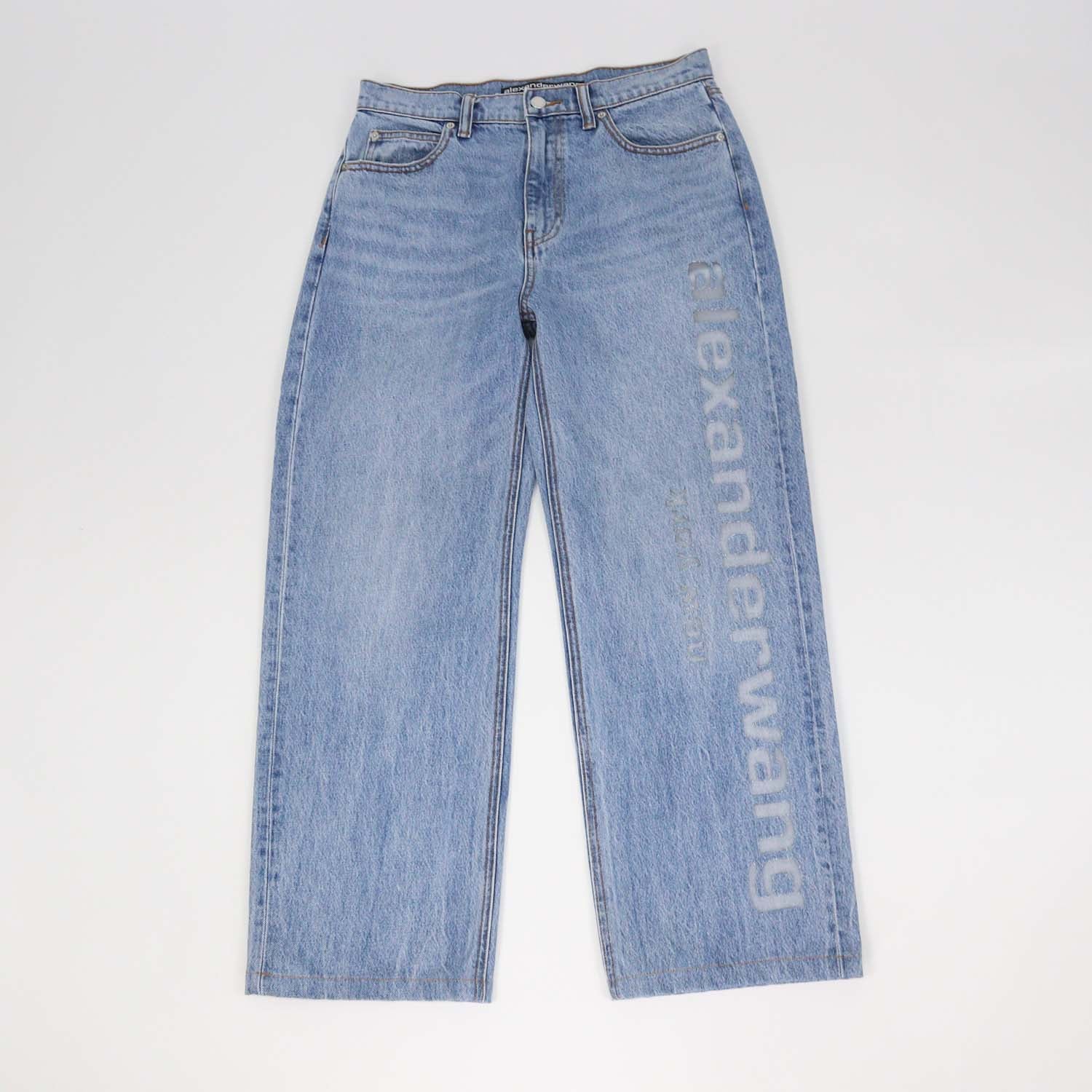 Alexander Wang Blue Denim EZ-Cut Out Straight Fit Pants