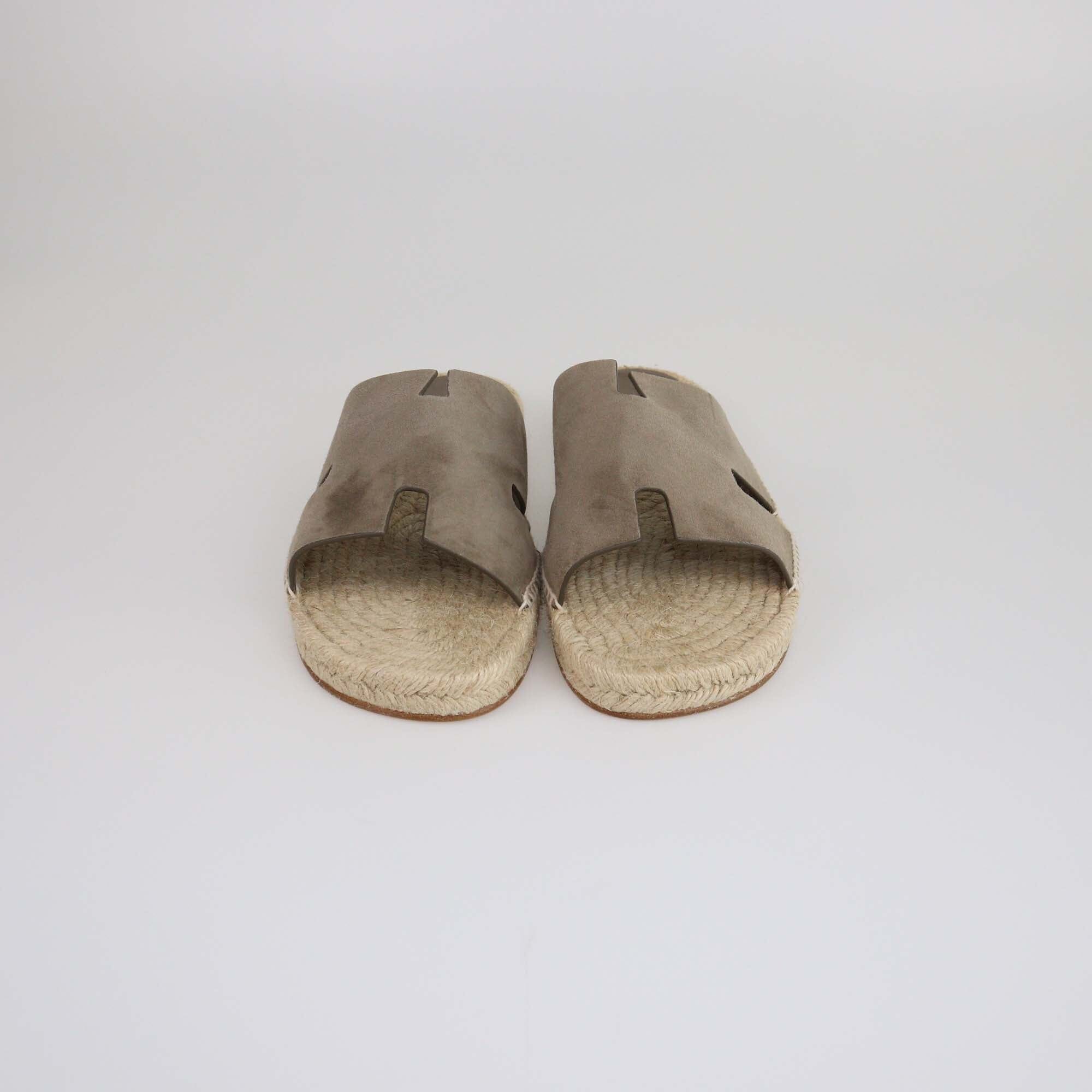 Hermes Antigua Men Hermes Etoupe Antigua Espadrille Flats