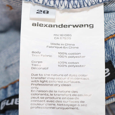 Alexander Wang Blue Denim EZ-Cut Out Straight Fit Pants