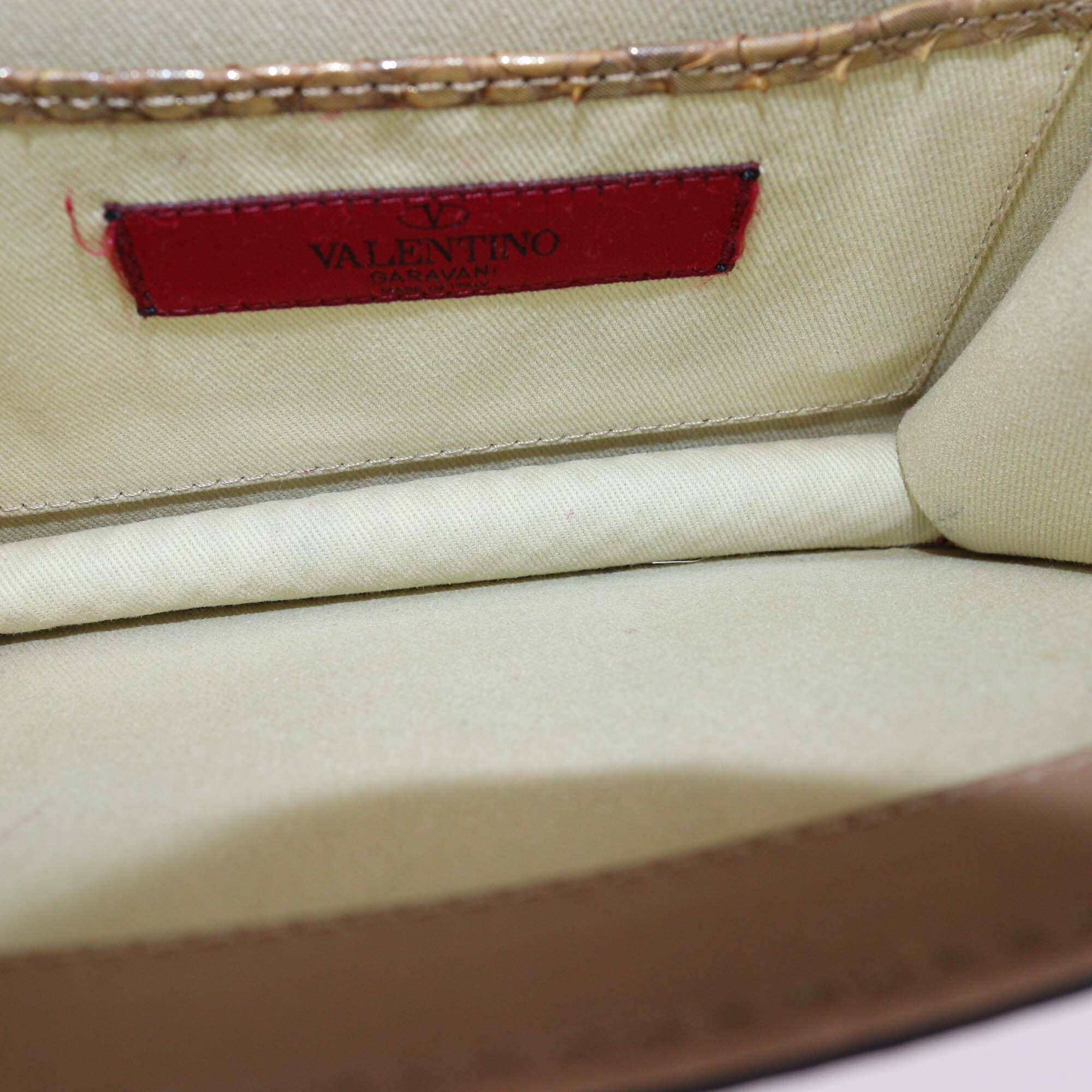 Valentino Gold Iridiscent Mini Glam Top Handle Bag Womens Valentino 