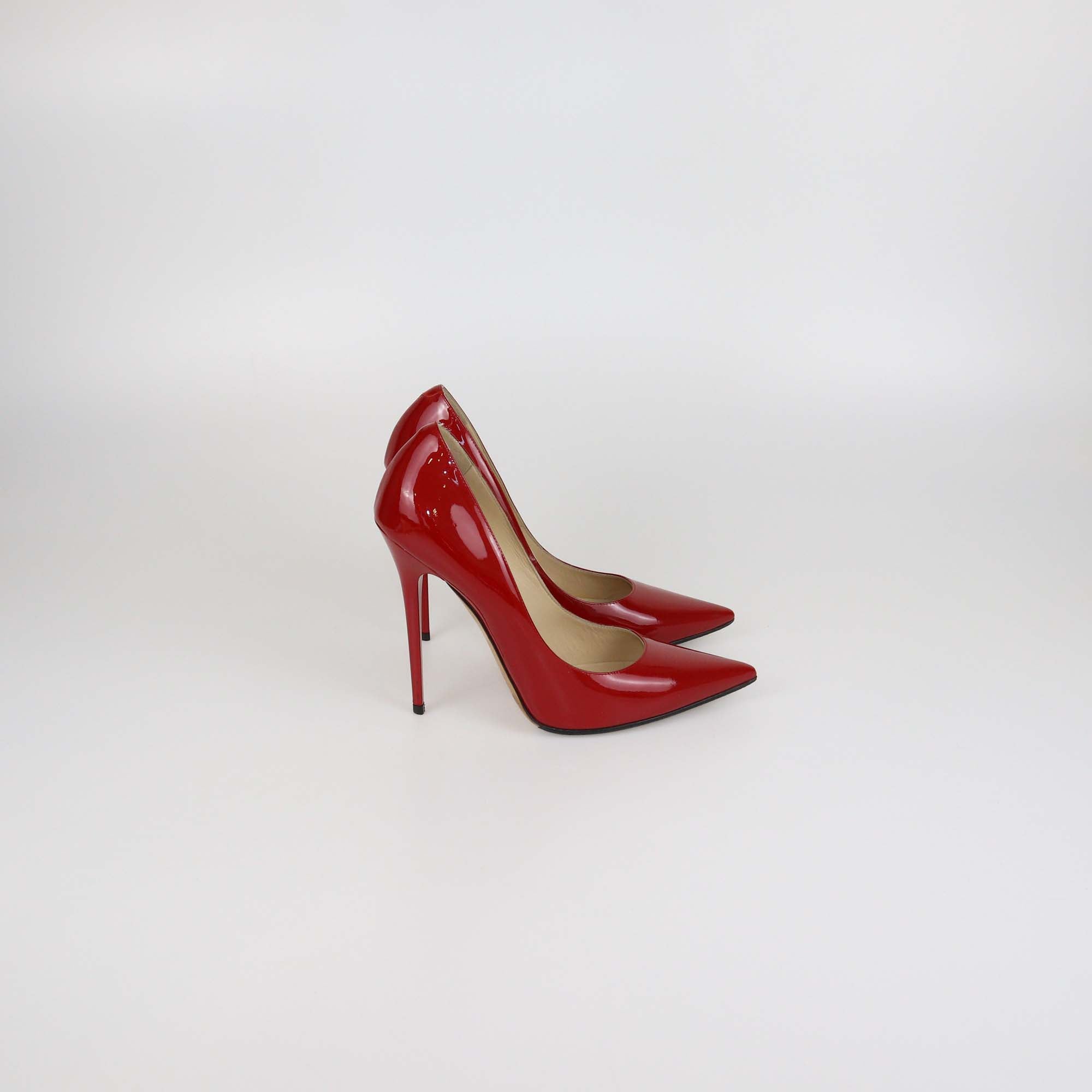 Jimmy Choo Red Patent Leather Romy Pumps