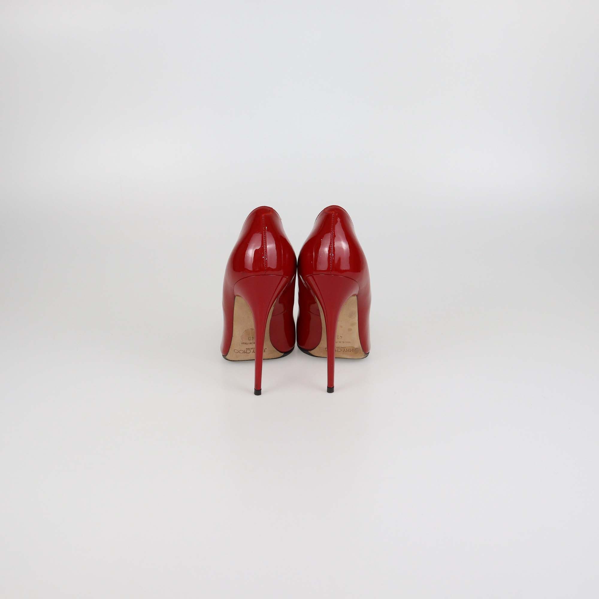 Jimmy Choo Red Patent Leather Romy Pumps