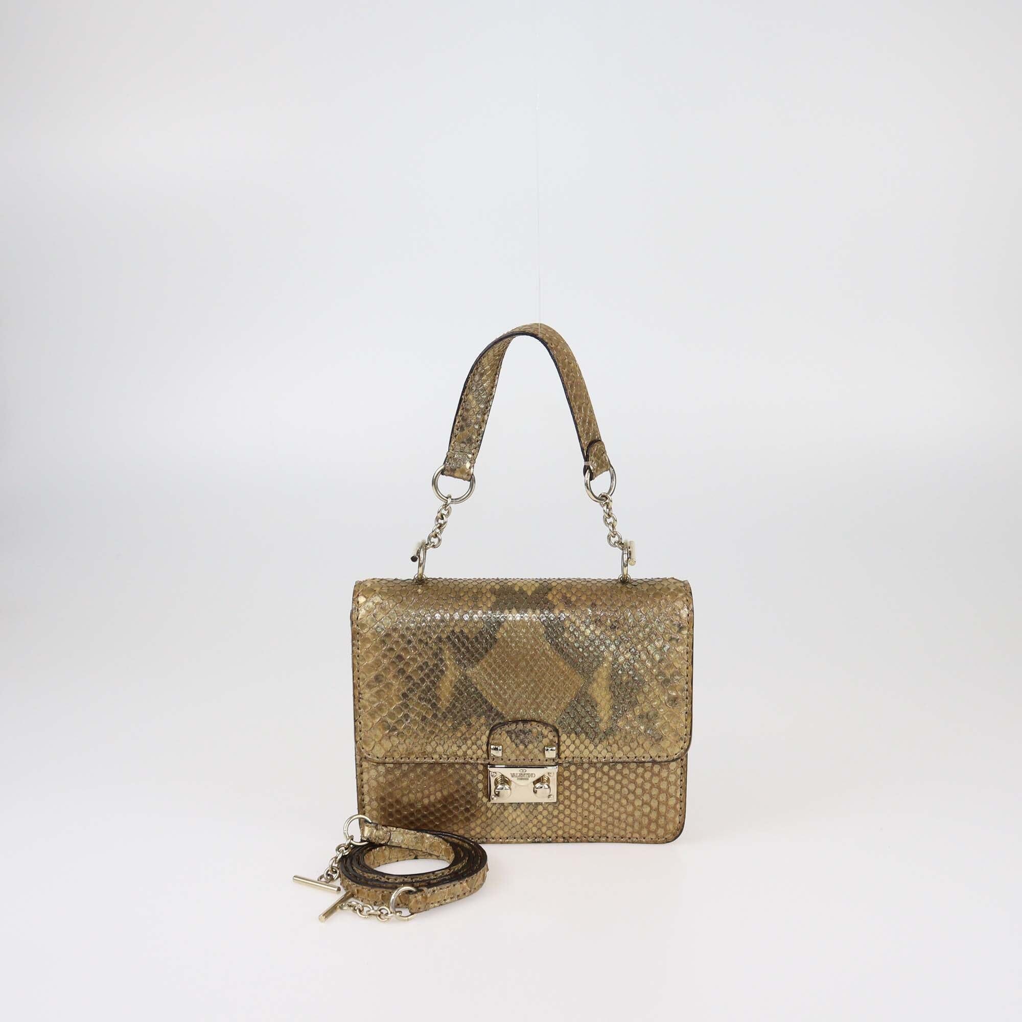 Valentino Gold Iridiscent Mini Glam Top Handle Bag Womens Valentino 