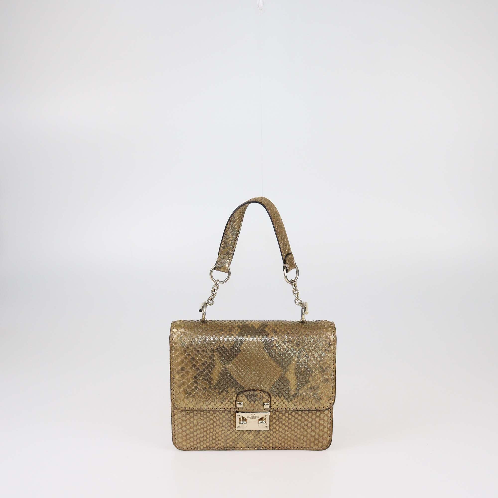 Valentino Gold Iridiscent Mini Glam Top Handle Bag Womens Valentino 