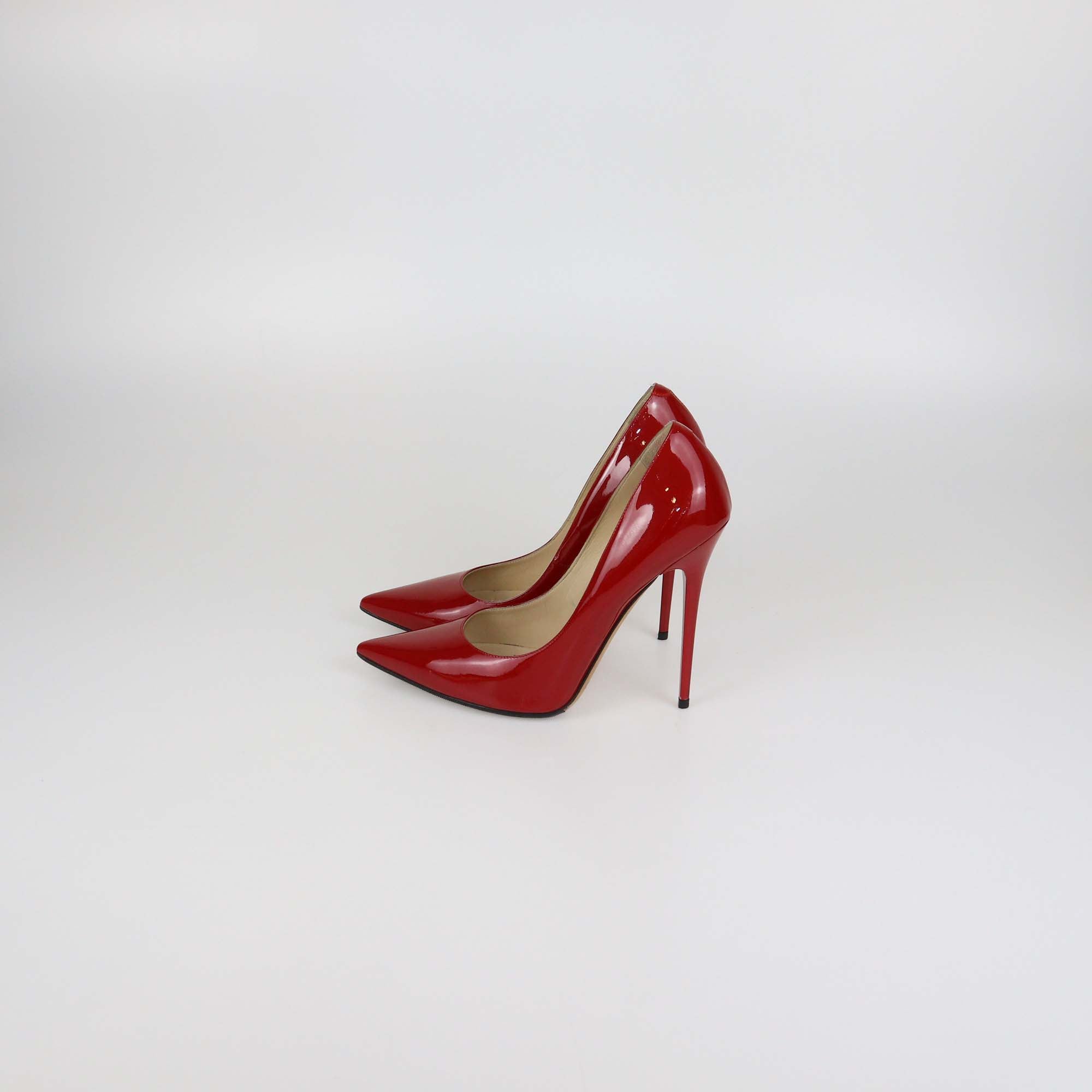 Jimmy Choo Red Patent Leather Romy Pumps