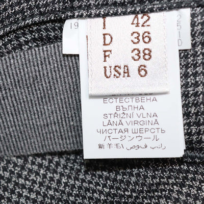 Brunello Cucinelli Black/Grey Wool Houndstooth Print Belted Pants