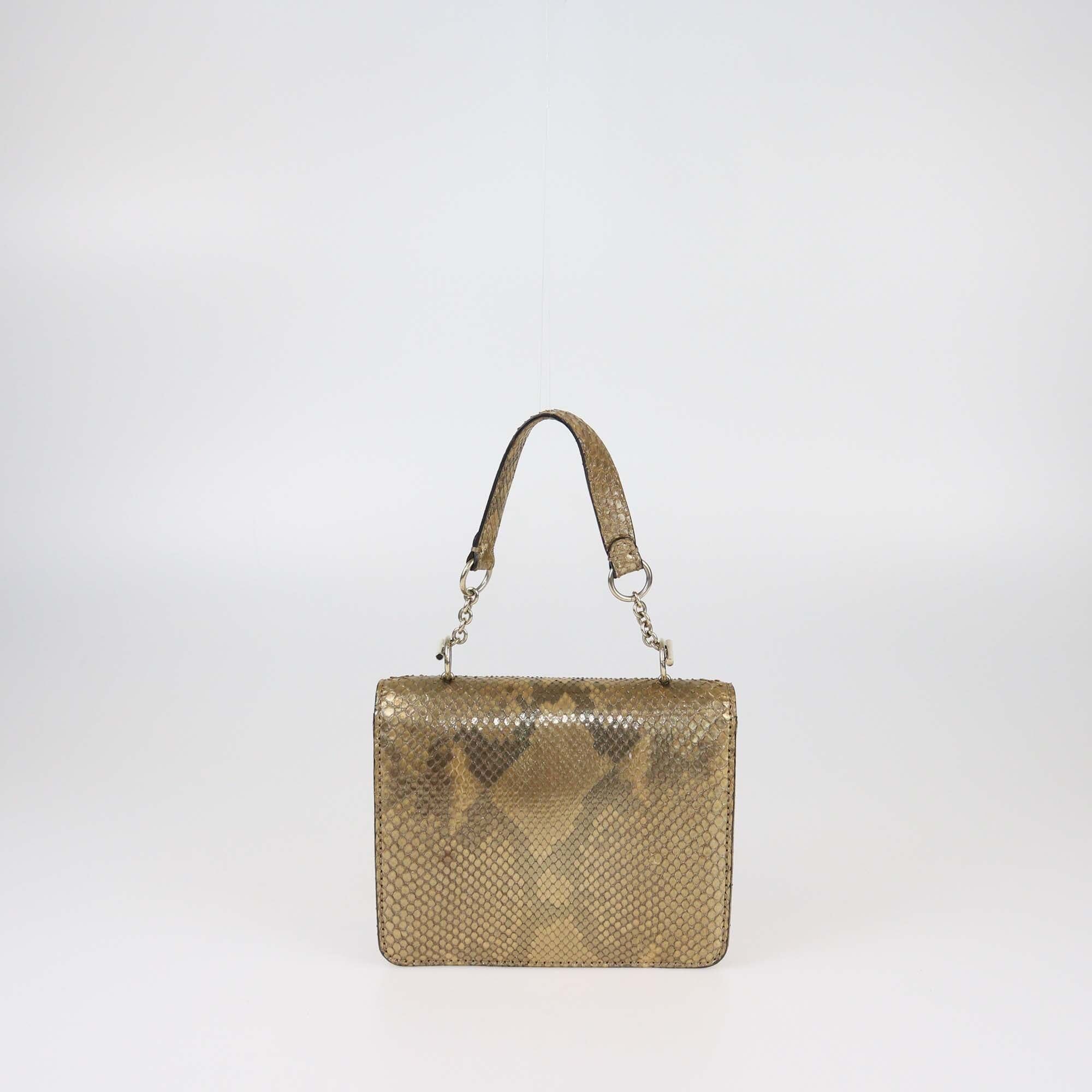 Valentino Gold Iridiscent Mini Glam Top Handle Bag Womens Valentino 