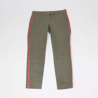 Brunello Cucinelli Army Green Cotton Side Satin Trimmed Pants