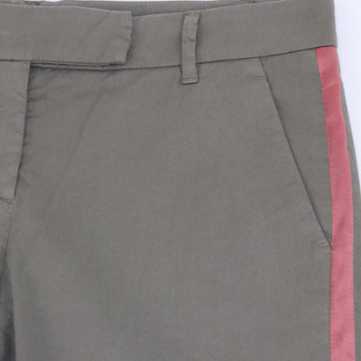 Brunello Cucinelli Army Green Cotton Side Satin Trimmed Pants